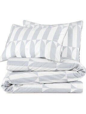 New Novogratz by Utica King Size 3 Pc Comforter Set Waverly Tile Glacier Gray